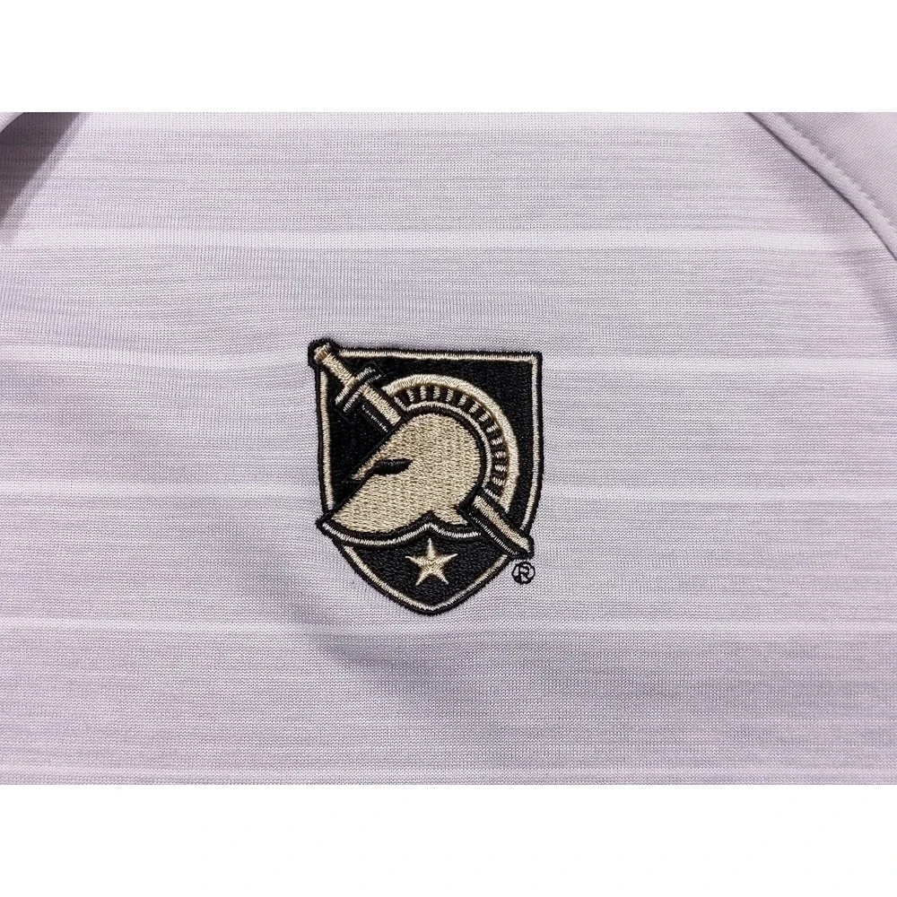 NIKE Army Black Nights Polo Shirt Gray Striped XXL 2XL